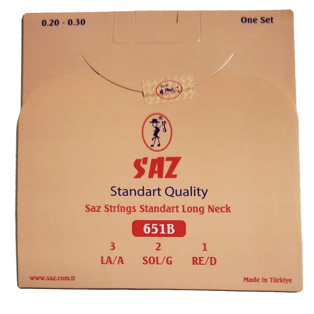 Jeu de 7 cordes complet pour saz à manche long