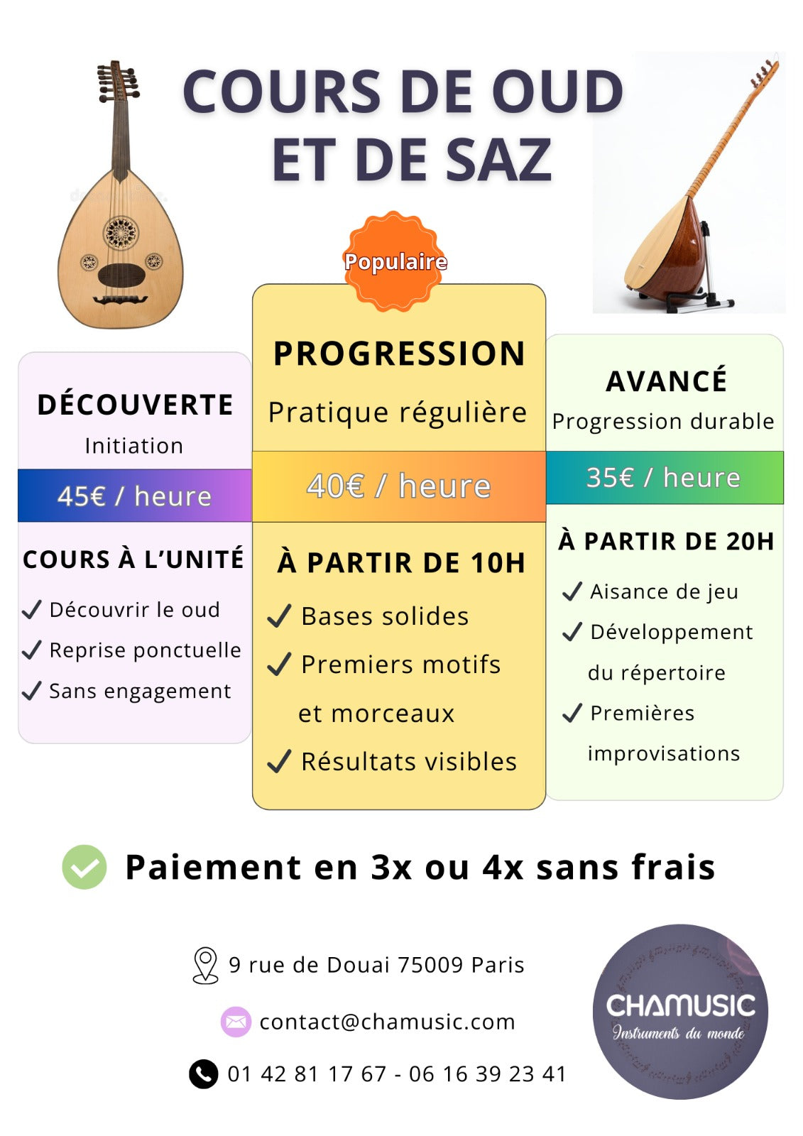Cours de Saz individuel