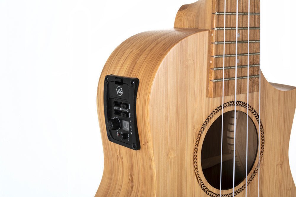 Corps et manche en bambou massif Rosace avec motif au laser - Cham Music - String Instrument