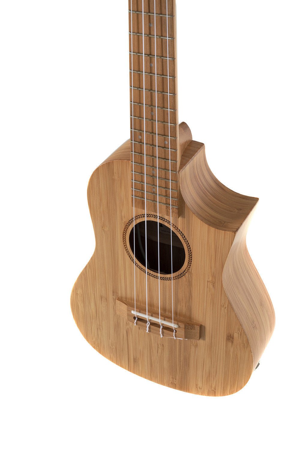 Corps et manche en bambou massif Rosace avec motif au laser - Cham Music - String Instrument