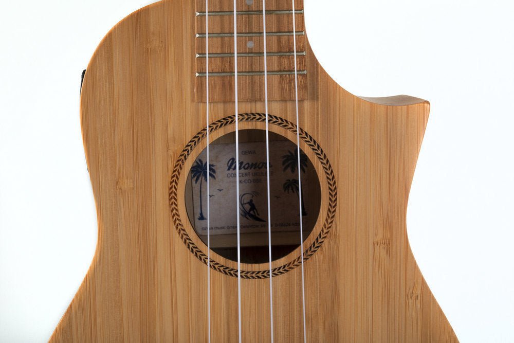 Corps et manche en bambou massif Rosace avec motif au laser - Cham Music - String Instrument