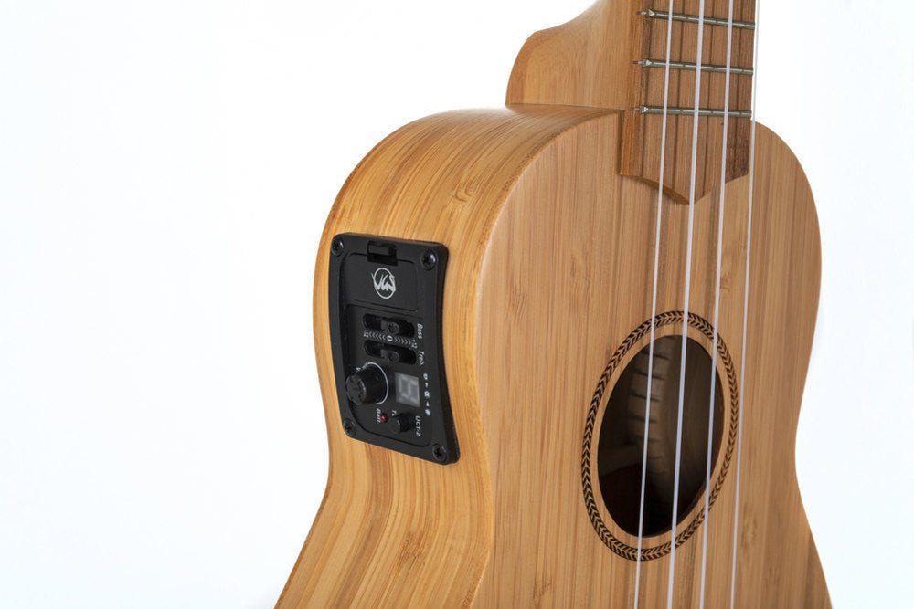 Corps et manche en bambou massif Rosace dessinée au laser, - Cham Music - String Instrument
