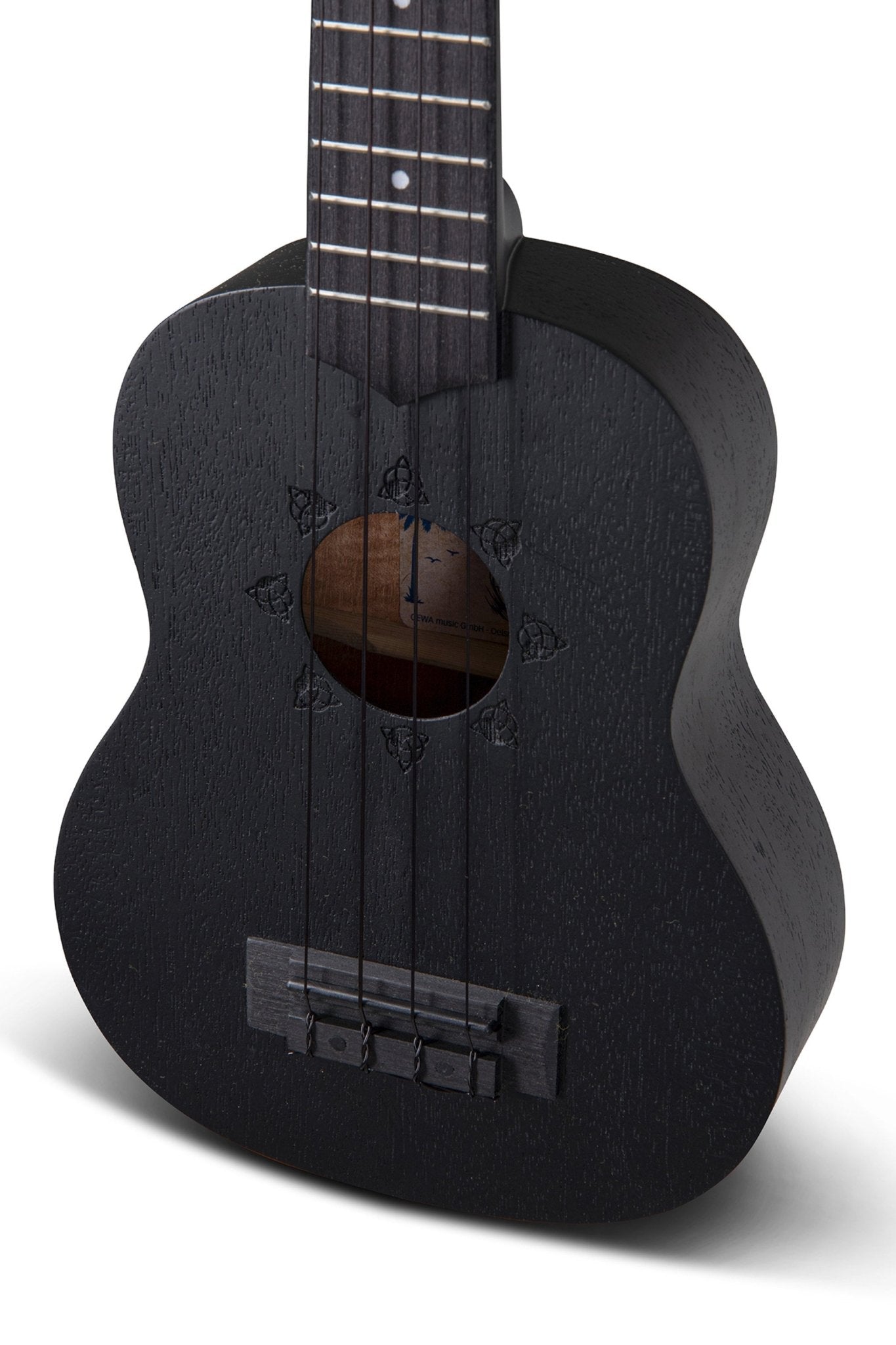 Corps et manche en Sapelli acajou Motif au laser TRIQUETRA - Cham Music - String Instrument