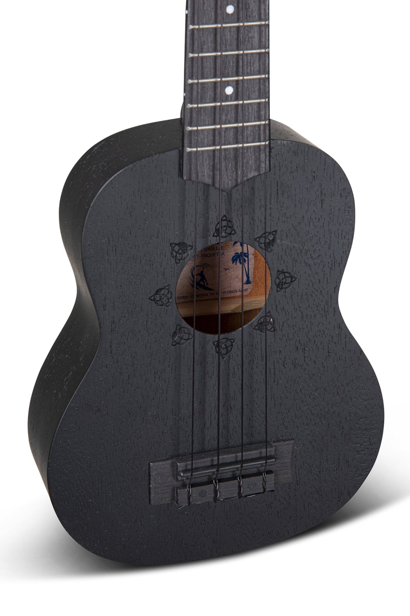 Corps et manche en Sapelli acajou Motif au laser TRIQUETRA - Cham Music - String Instrument