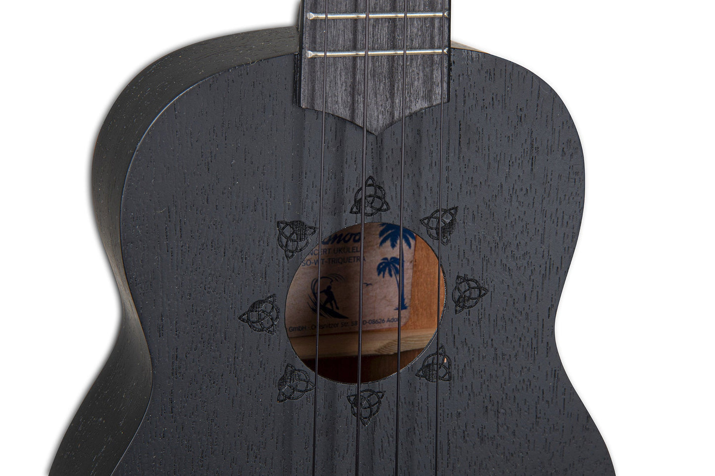Corps et manche en Sapelli acajou Motif au laser TRIQUETRA - Cham Music - String Instrument