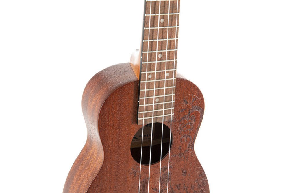 Corps et manche en Sapelli Design Laser Tattoo Touche et - Cham Music - String Instrument