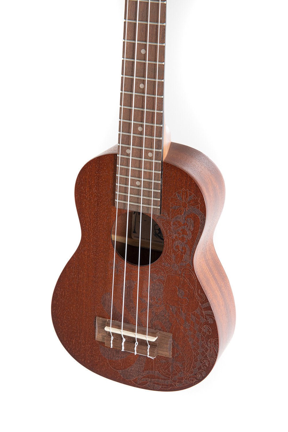 Corps et manche en Sapelli Design Laser Tattoo Touche et - Cham Music - String Instrument