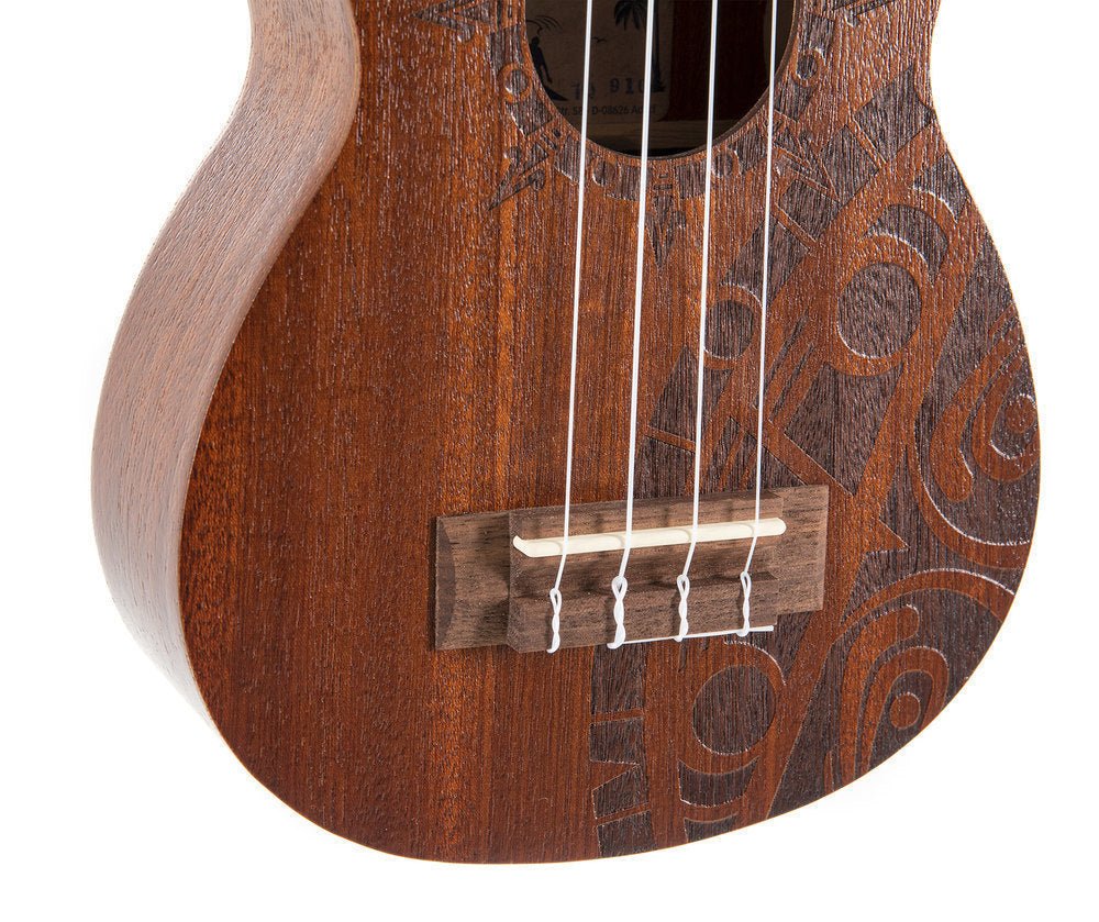 Corps et manche en Sapelli Design Laser Tattoo Touche et - Cham Music - String Instrument
