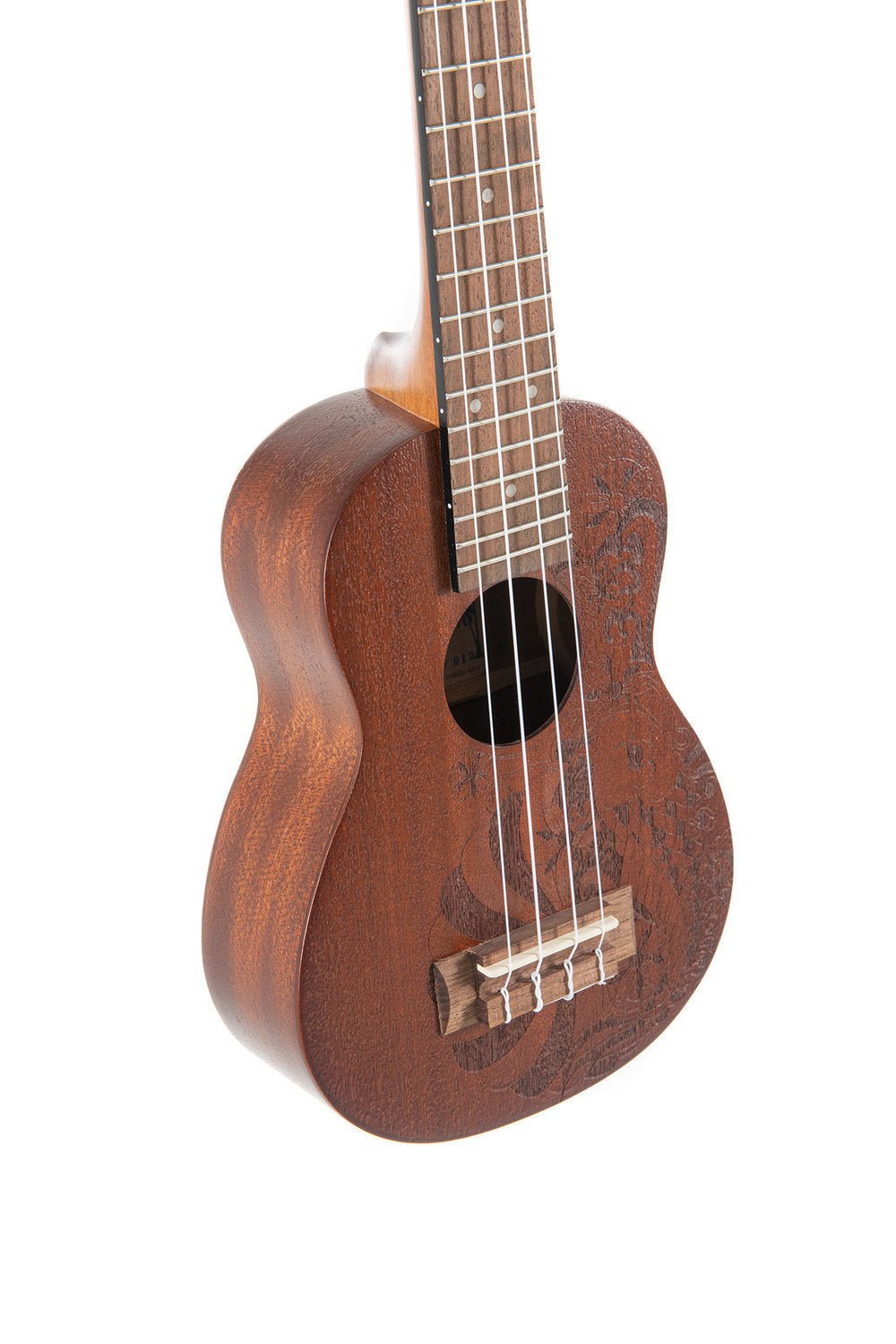 Corps et manche en Sapelli Design Laser Tattoo Touche et - Cham Music - String Instrument