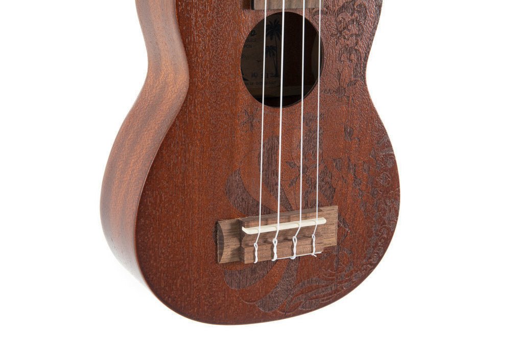 Corps et manche en Sapelli Design Laser Tattoo Touche et - Cham Music - String Instrument