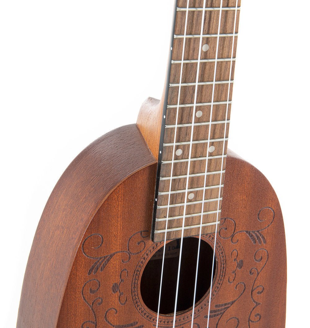 Corps et manche en Sapelli Motif au laser "Whisky" Touche - Cham Music - String Instrument