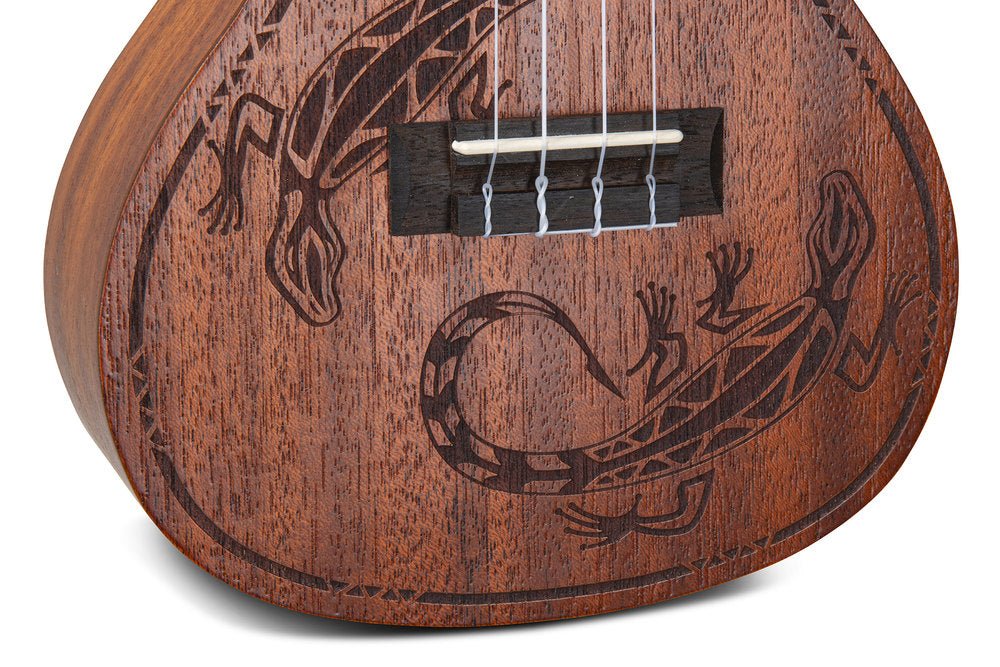 Taille concert Table Sapelli avec Laser Design Dos et - Cham Music - String Instrument