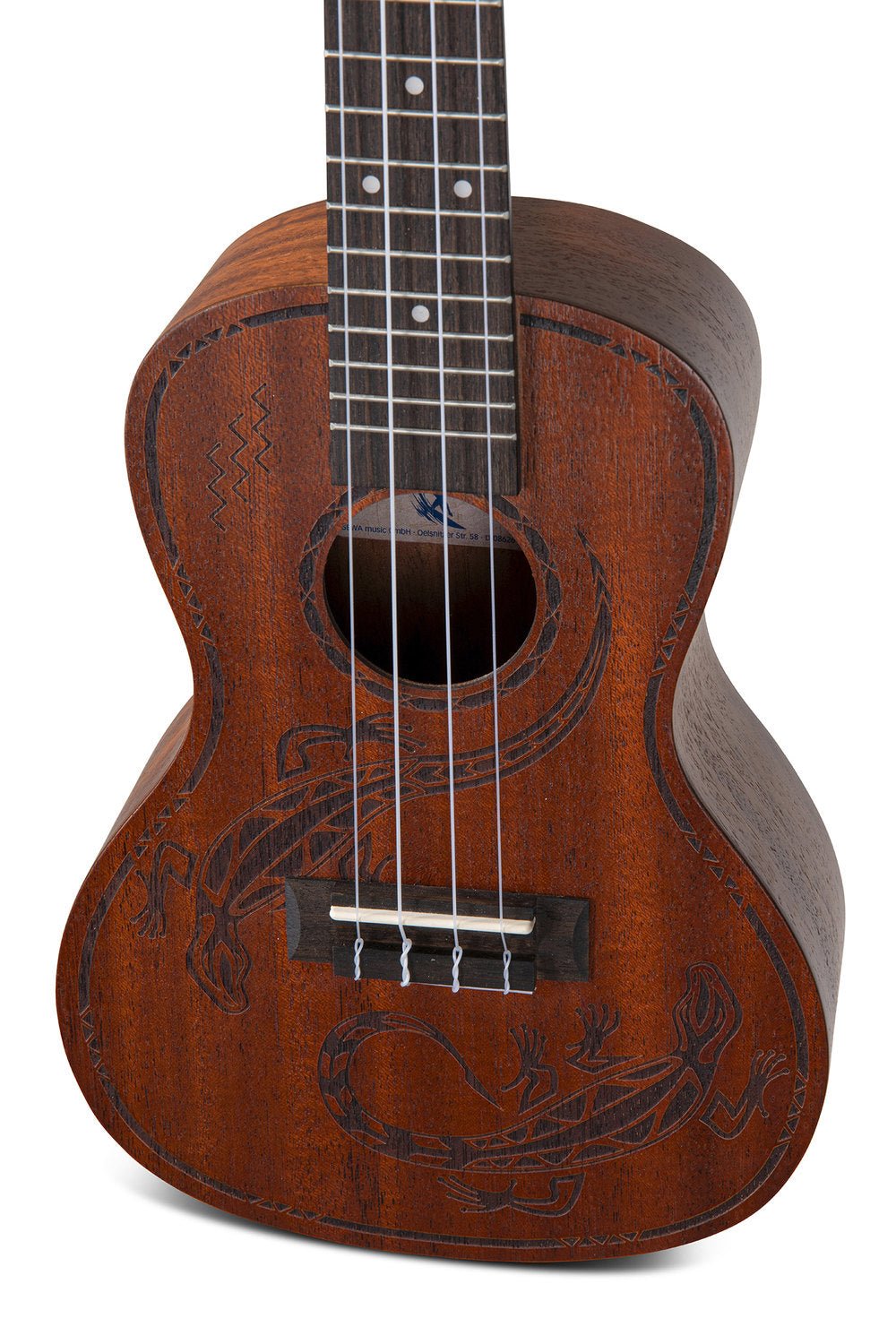 Taille concert Table Sapelli avec Laser Design Dos et - Cham Music - String Instrument