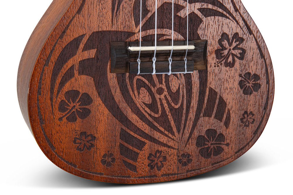 Taille concert Table Sapelli avec Laser Design Dos et - Cham Music - String Instrument
