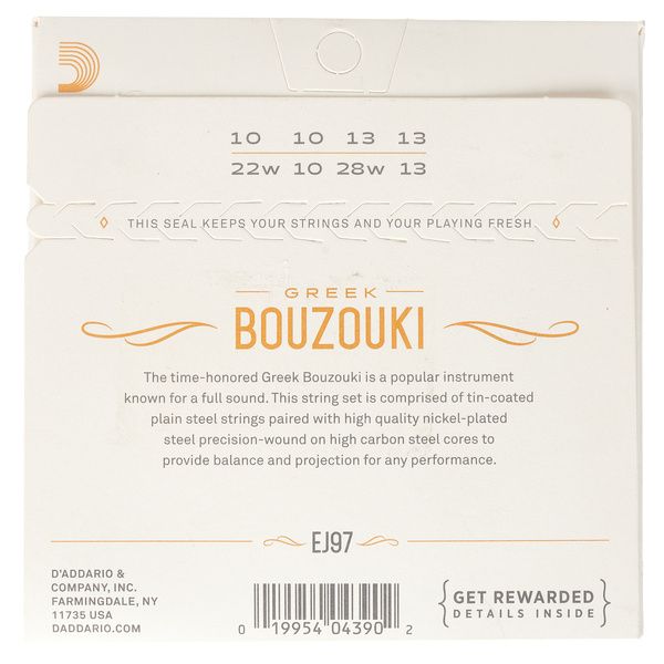 Jeu de 8 cordes pour bouzouki Grec - Daddario