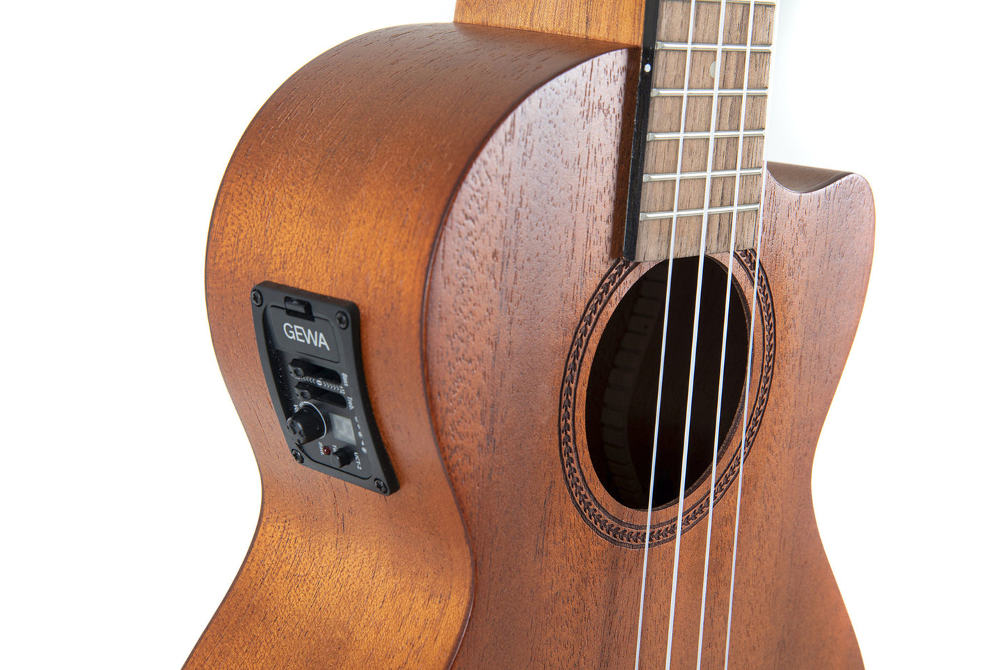 Ukulélé Ténor GEWA Manoa Kaleo – E-A Tenor Sapelli Mat (avec Cutaway et Préampli)