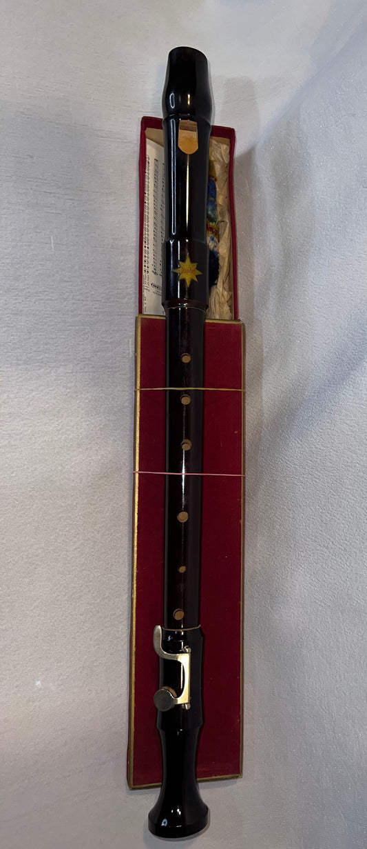 Flûte à Bec Basse Jupiter en Fa – Bois Massif Verni Vintage avec Clé Métallique (Occasion)