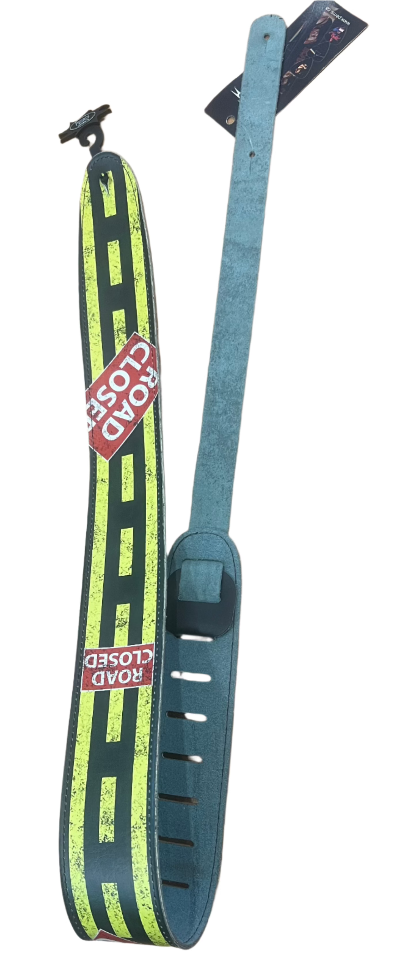 Vintage black and yellow leather strap