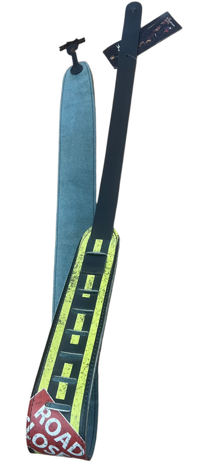 Vintage black and yellow leather strap