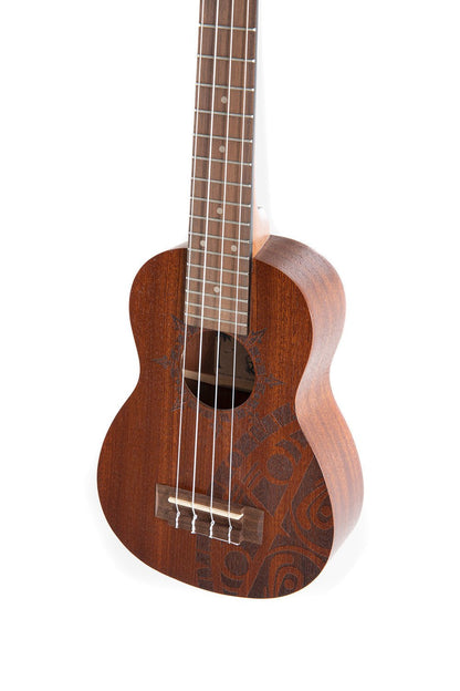 Corps et manche en Sapelli Design Laser Tattoo Touche et - Cham Music - String Instrument