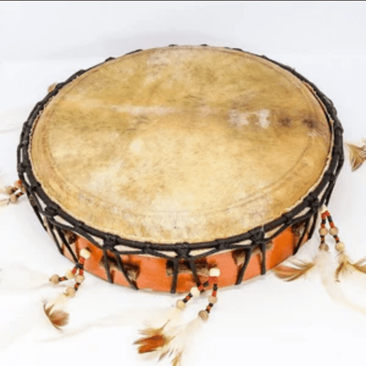 Grand Tambour Chamanique avec Cadre en Acajou et Peau Naturelle - Cham Music -