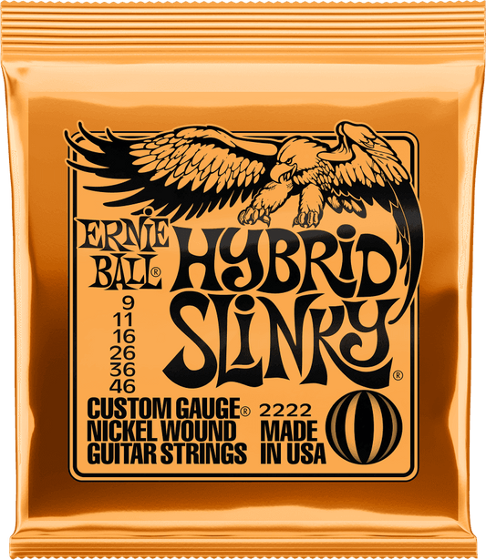 Jeu de 6 Cordes Guitare Électrique - Ernie Ball Hybrid Slinky (Tirants 009 - 046) - Cham Music - 