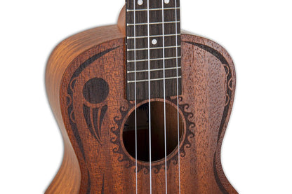 Taille concert Table Sapelli avec Laser Design Dos et - Cham Music - String Instrument